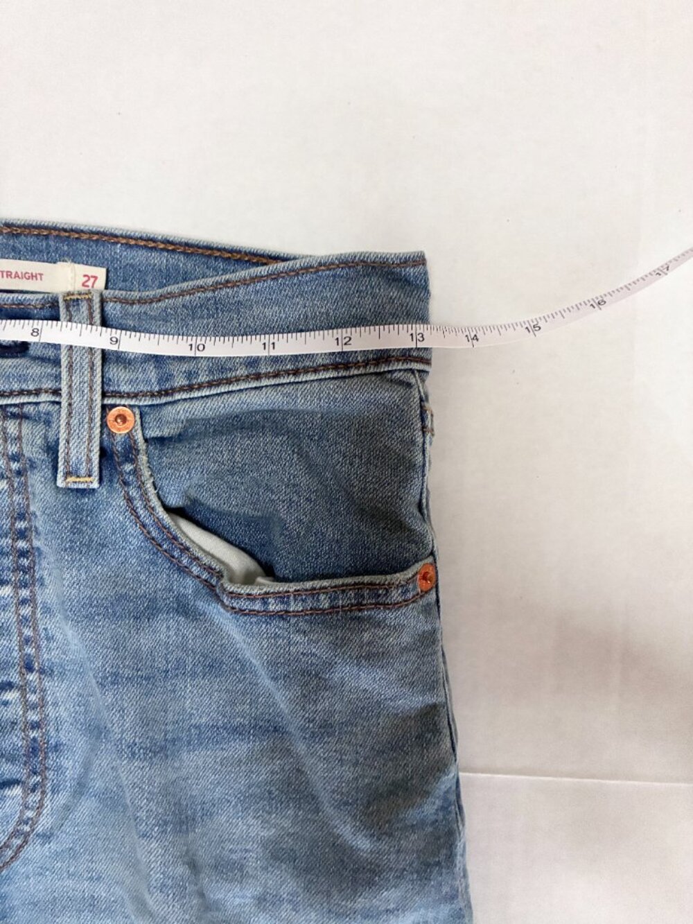 Levi's Ribcage Straight Ankle Jeans Button Fly - W27 L32 - Light Wash - Picture 6 of 10